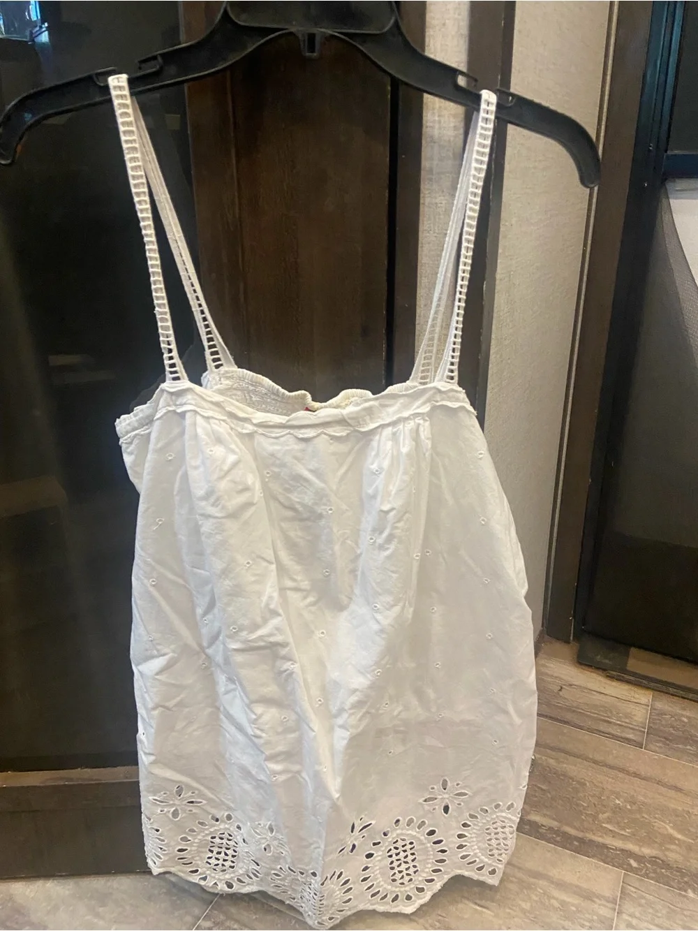 Roxy White Eyelet Spaghetti-Strap Tank